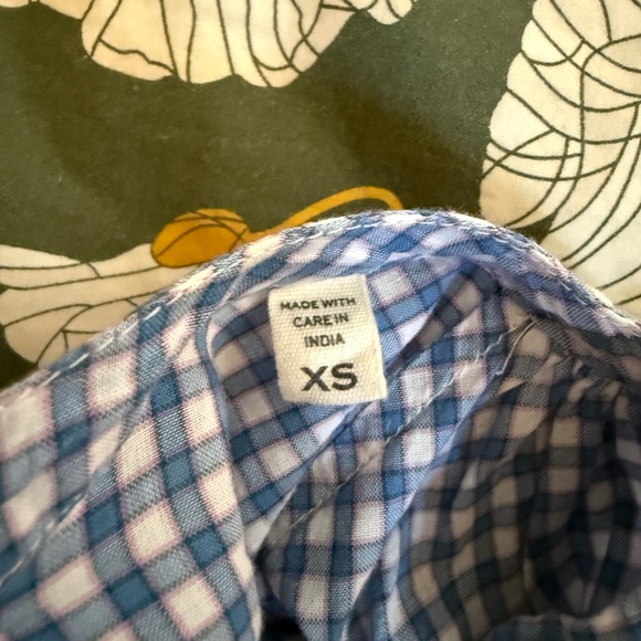 DÔEN Jane Blouse size XS, VGUC light blue plaid - Picture 3 of 3